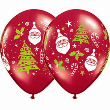 (image for) Santa + Christmas Tree Ceiling Balloons (Float Time 3+ Days)